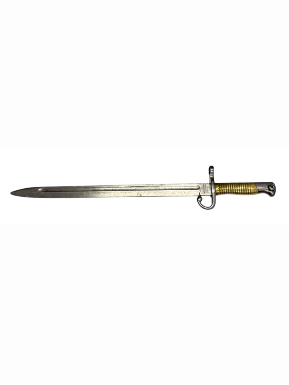 Vintage Military-Style Bayonet with Brass Grip Argentina m1891 Bayonet